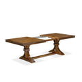 9-Piece Acacia Wood Dining Table Set with 8 Beige PU Leather Chairs Q930757