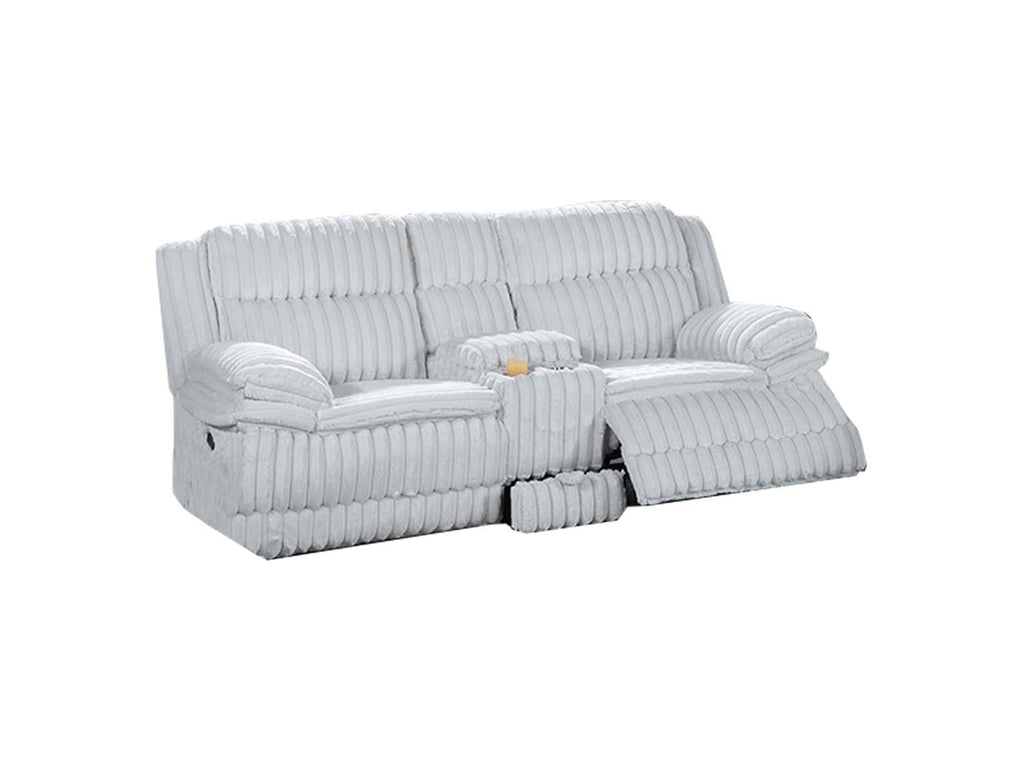 Light Gray Corduroy Manual Motion Loveseat V38866
