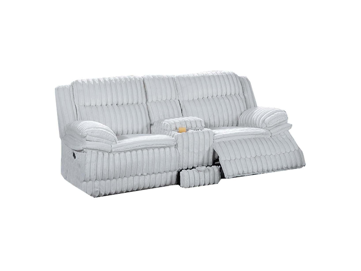 Light Gray Corduroy Manual Motion Loveseat V38866