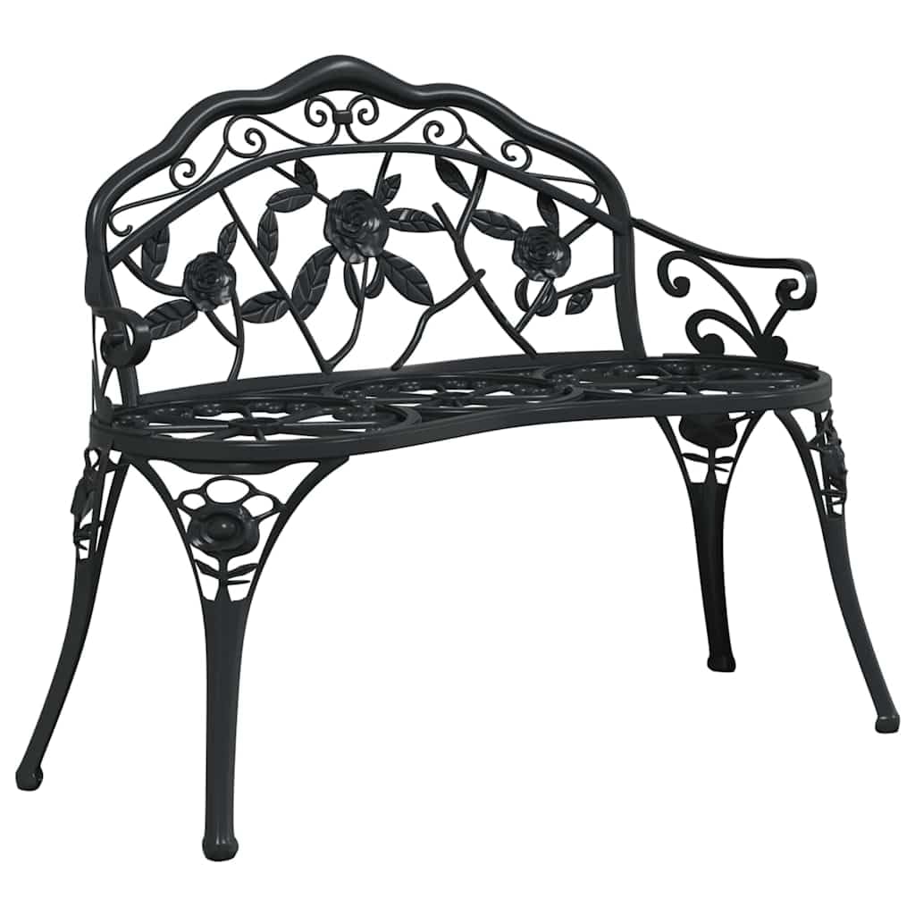 Cast Aluminum Black Patio Bench A174753