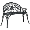 Cast Aluminum Black Patio Bench A174753