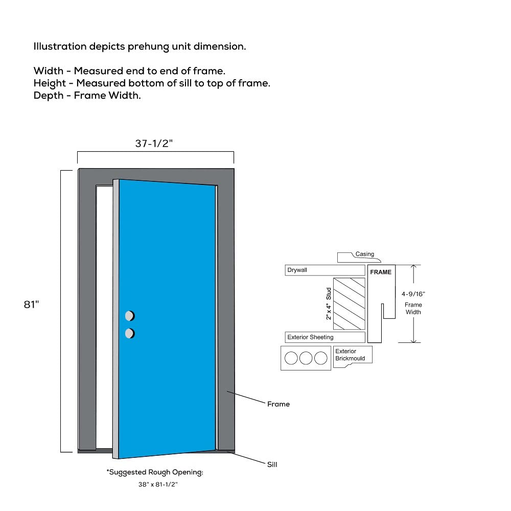 Steel Prehung Door 36"x80" N553