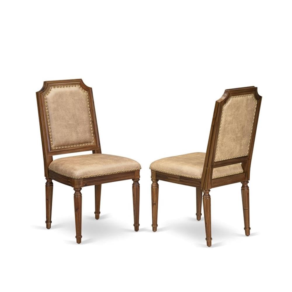 9-Piece Acacia Wood Dining Table Set with 8 Beige PU Leather Chairs Q930757