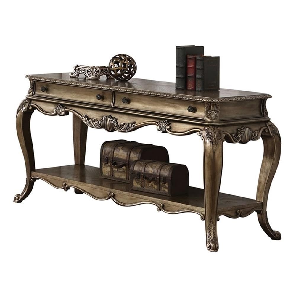 Contemporary 2 Drawer Console Table with Shelf Storage U190310