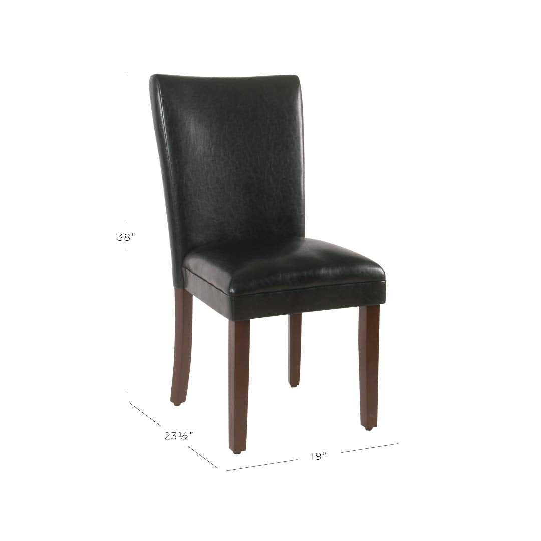 Black Faux Leather Upholstered Dining Chair Set of 2 K347