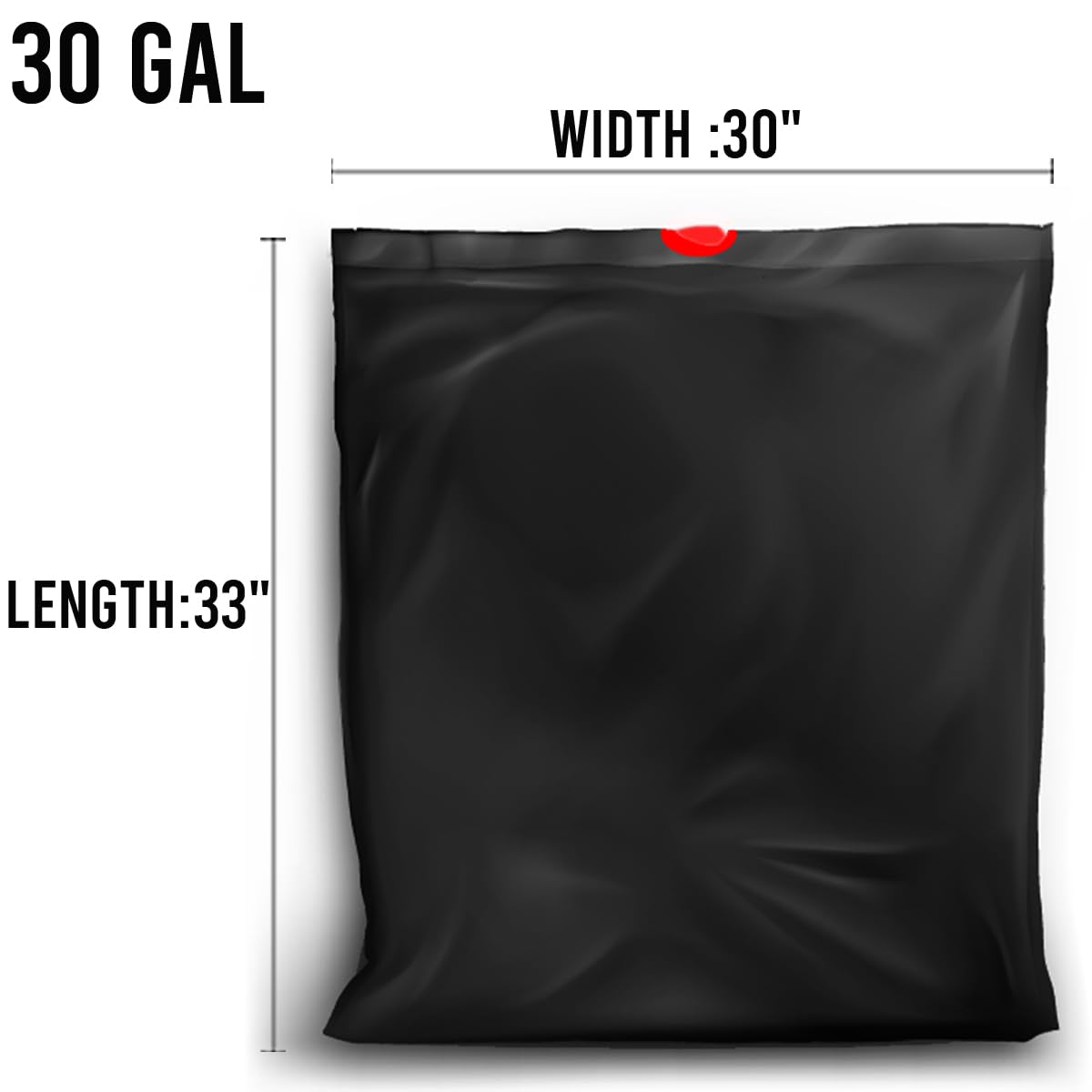30 Gallon Drawstring Trash Bags, 150 Count Black Heavy Duty A639