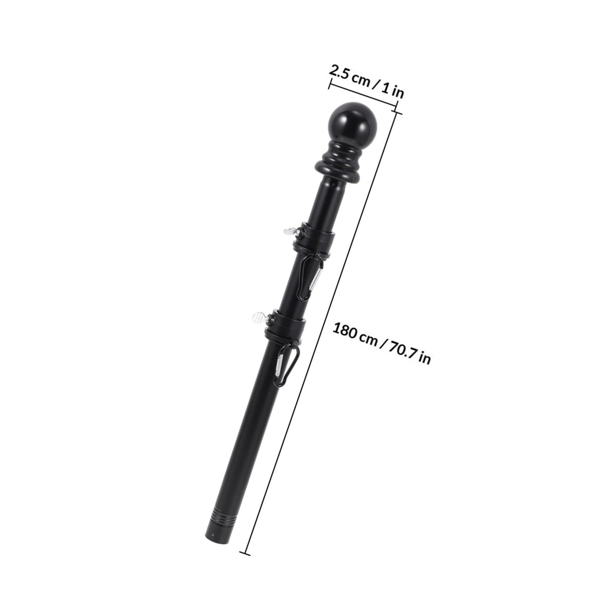 Black Stainless Steel Rotating Flagpole Holder Set I105
