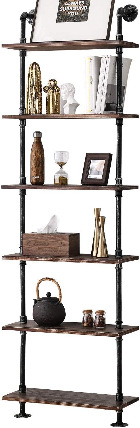 Industrial Pipe Rustic Wood Bookshelf A18134
