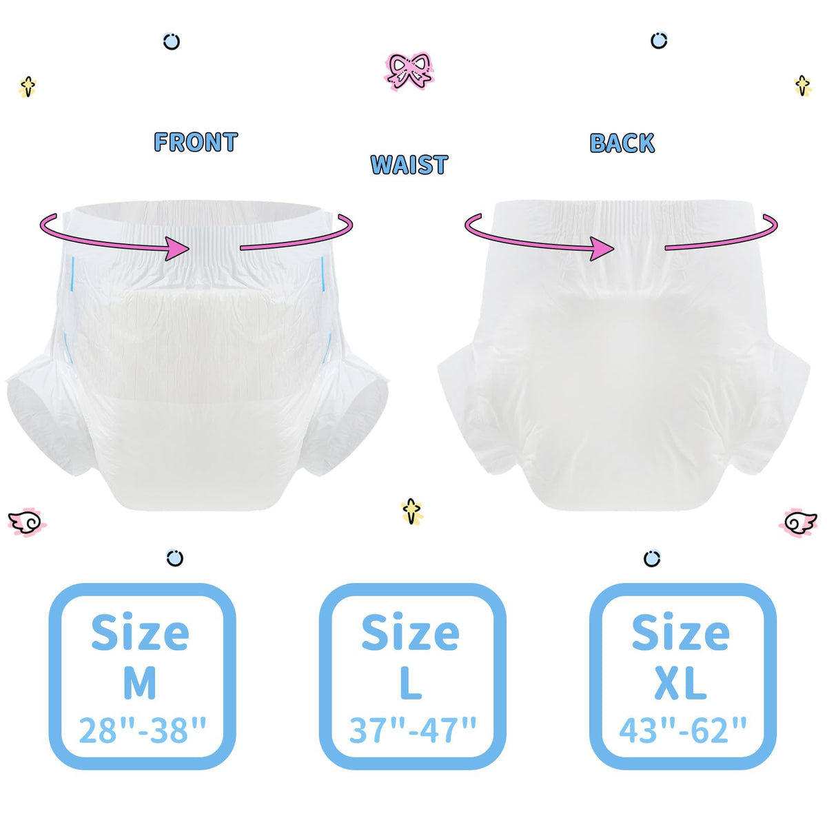 White Medium Diaper 2 Pieces K7281
