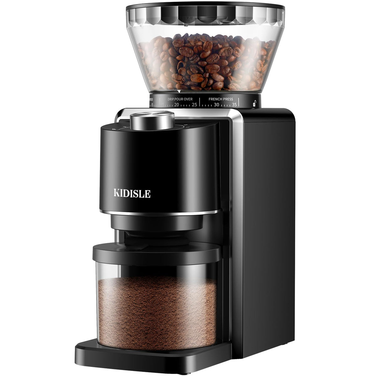 Conical Burr Coffee Bean Grinder, 35 Settings, Anti-Static, Black O986449
