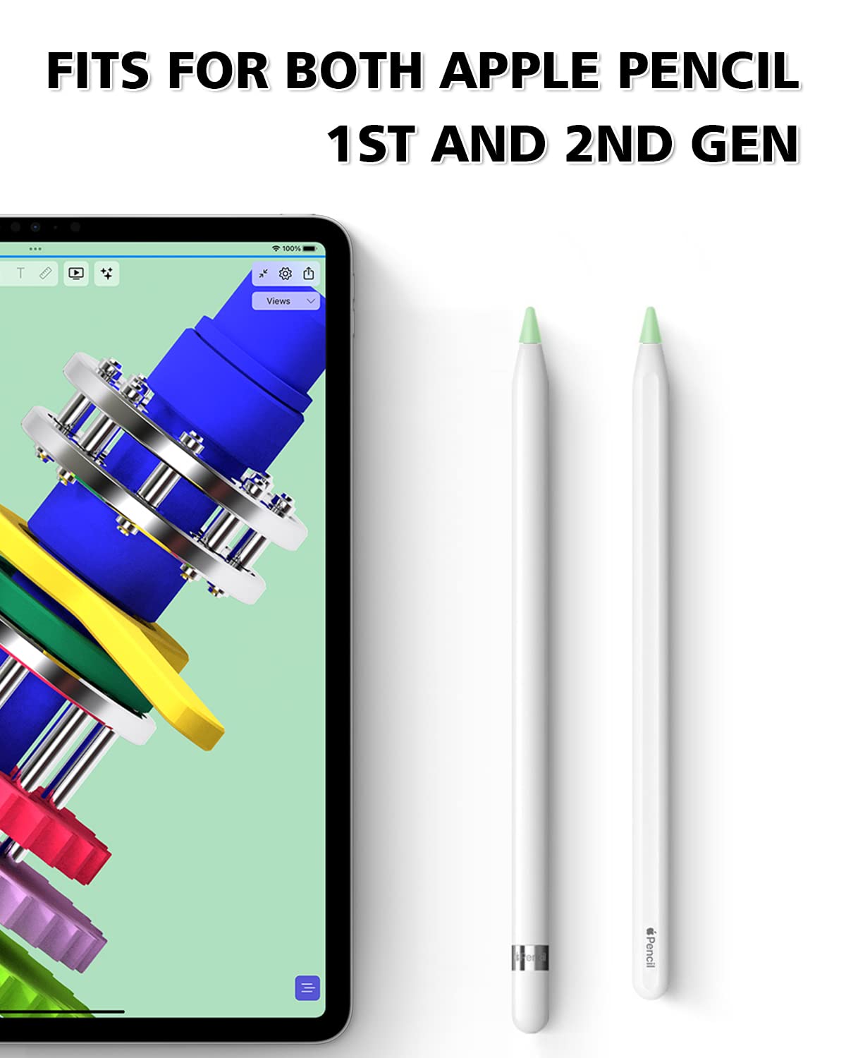 60 Pack Anti-Slip Silicone Tip Cover for Apple Pencil O3783