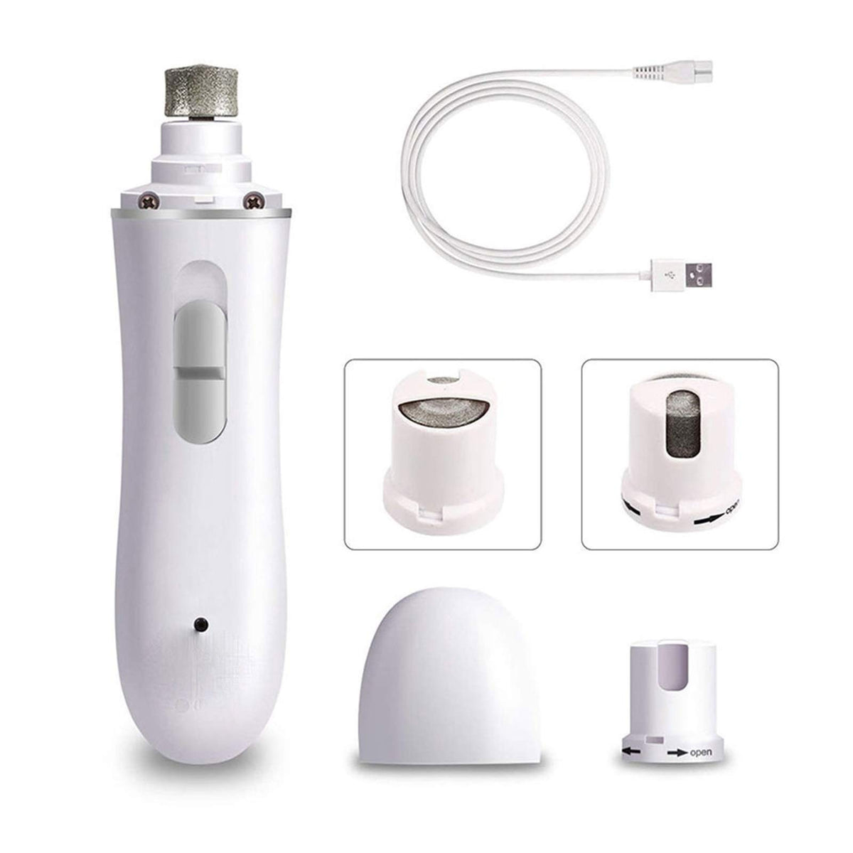 Dog Nail Grinder 2-Speed Electric Rechargeable Pet Claw Trimmer C365514