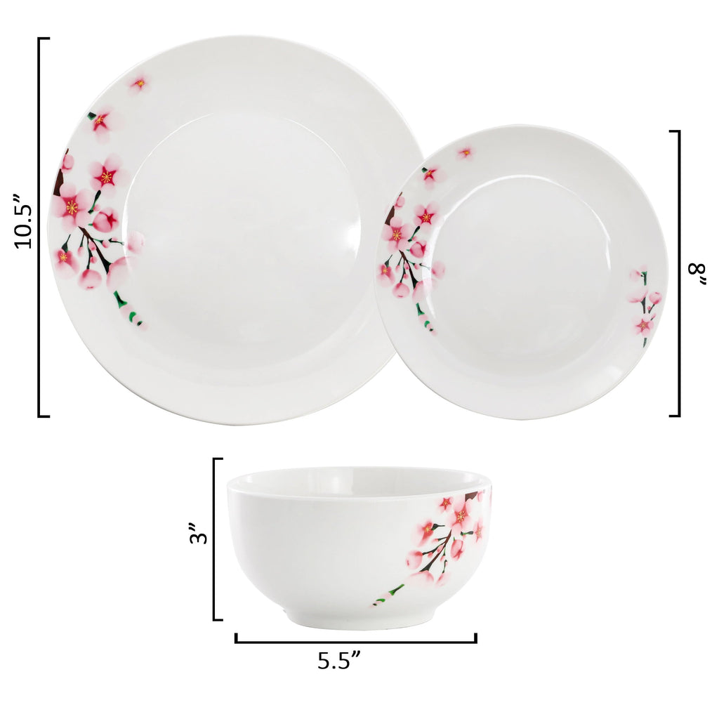 12 Piece Porcelain Dinnerware Set, Service for 4 F388
