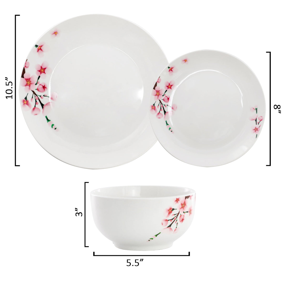 12 Piece Porcelain Dinnerware Set, Service for 4 F388