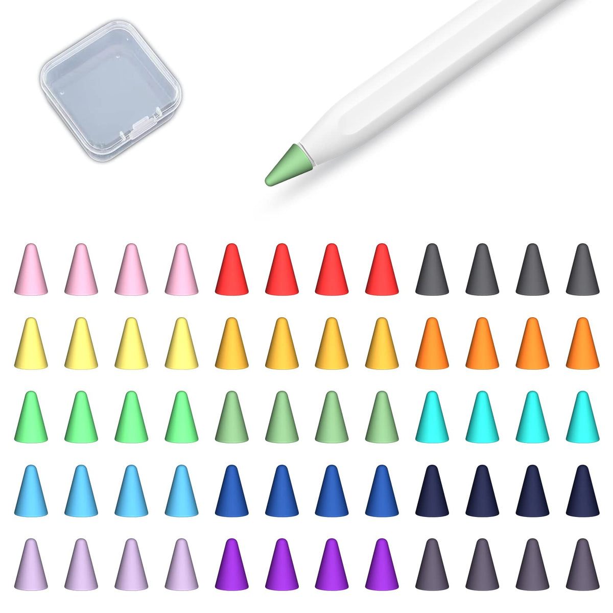 60 Pack Anti-Slip Silicone Tip Cover for Apple Pencil O3783