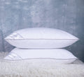 King Size Goose Feather Down Bed Pillow 2 Pack Cotton Medium Firm Set of 2 T1048