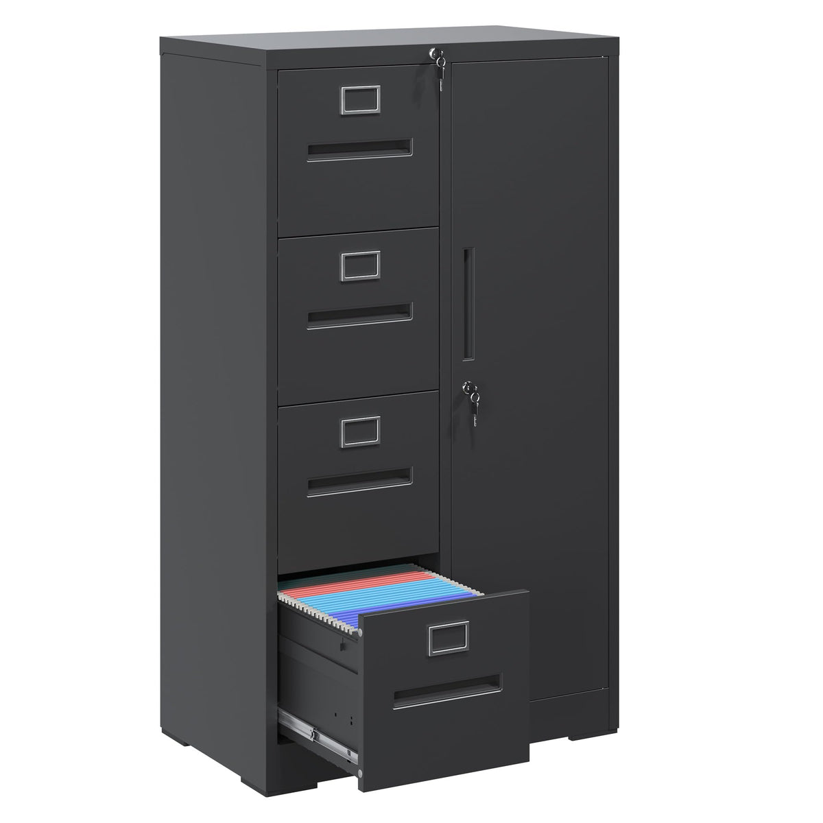 4 Drawer Metal File Cabinet with Lock W541849