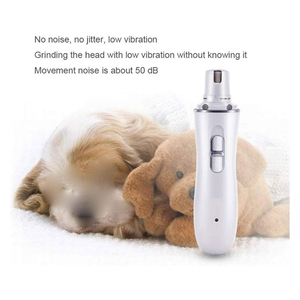 Dog Nail Grinder 2-Speed Electric Rechargeable Pet Claw Trimmer C365514