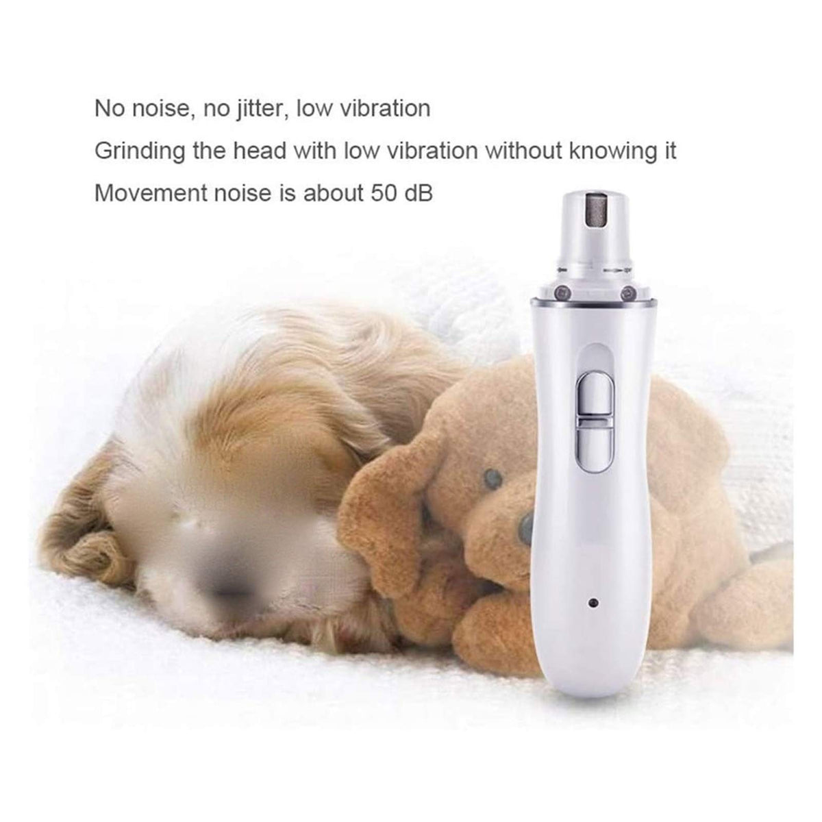 Dog Nail Grinder 2-Speed Electric Rechargeable Pet Claw Trimmer C365514