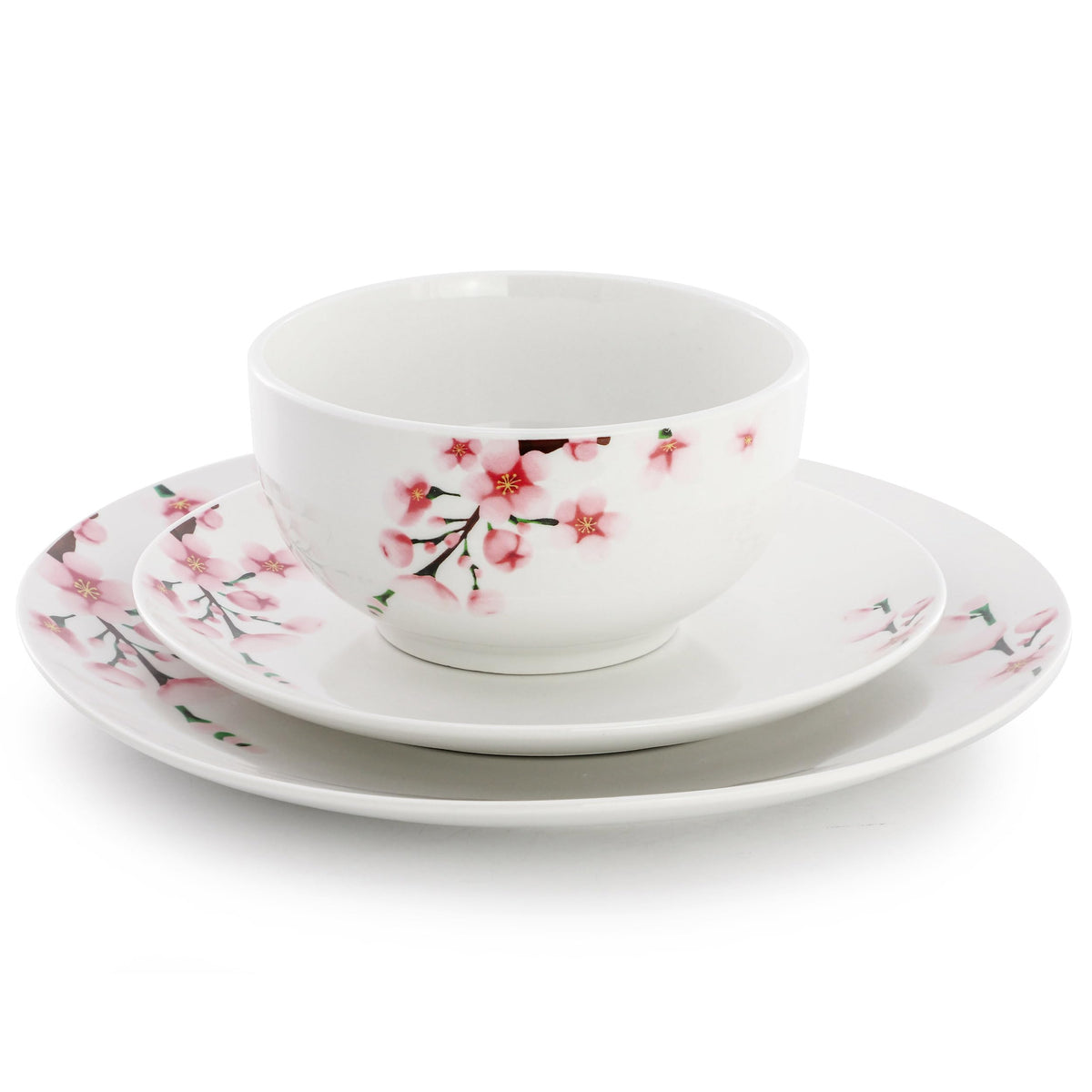 12 Piece Porcelain Dinnerware Set, Service for 4 F388
