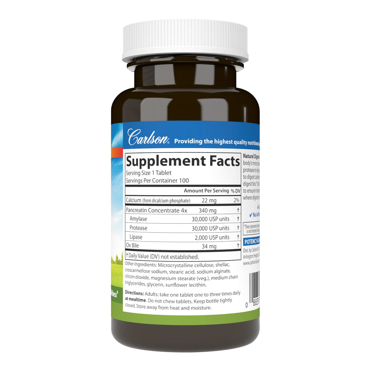 Natural Digestive Enzymes, 100 Tablets Q558281
