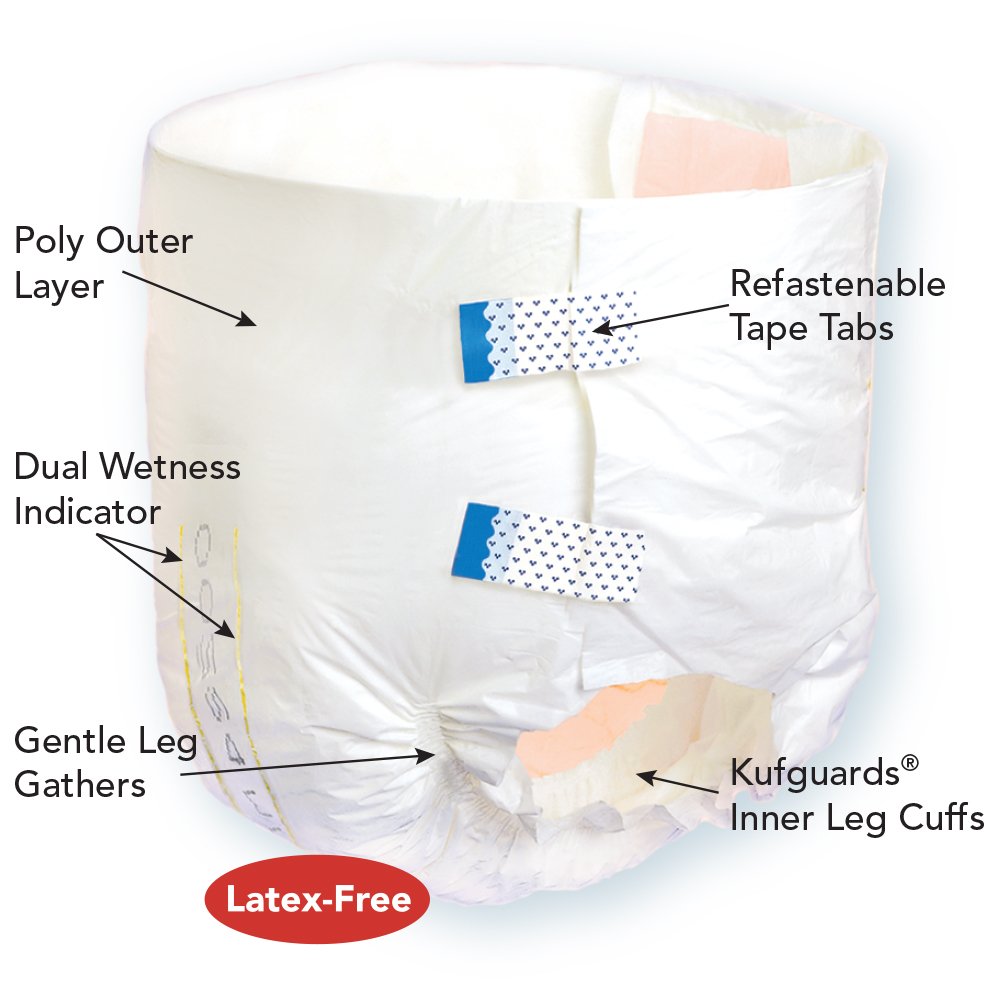Large Adult Diapers with Tabs, 12 Ct H87715