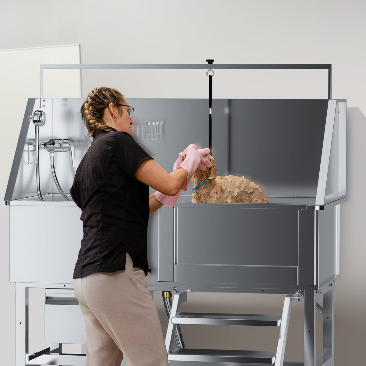 46" Stainless Steel Dog Wash Station Y1425