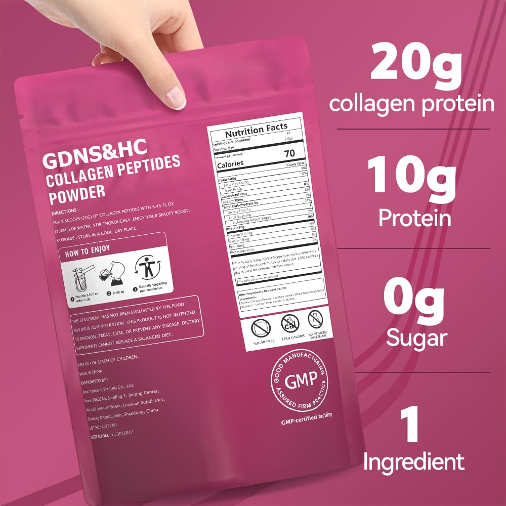 Unflavored Hydrolyzed Collagen Peptides Powder 16 oz R8493
