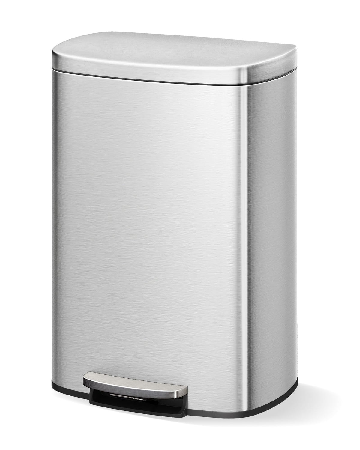 Stainless Steel 13 Gal Step-On Trash Can with Soft Close Lid M81936