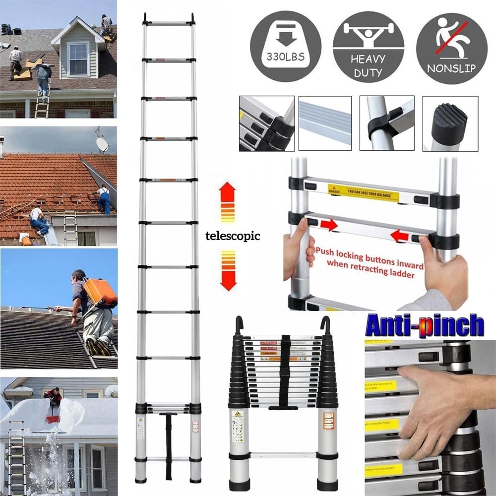 Aluminum Telescoping Ladder 20 FT 330 Lb Capacity R82679