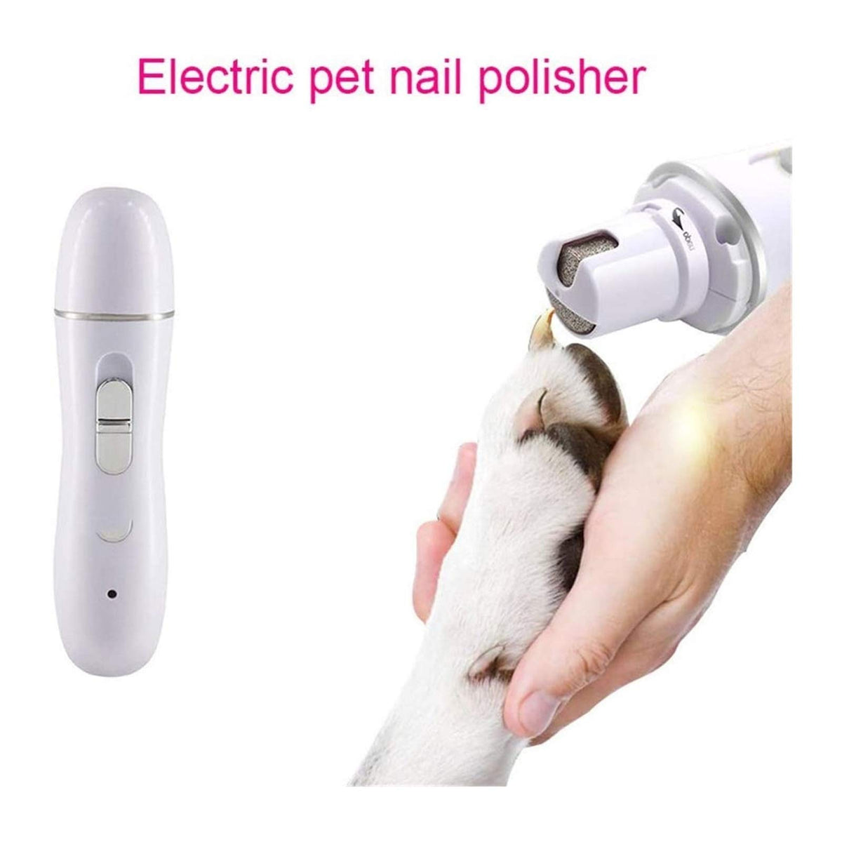 Dog Nail Grinder 2-Speed Electric Rechargeable Pet Claw Trimmer C365514