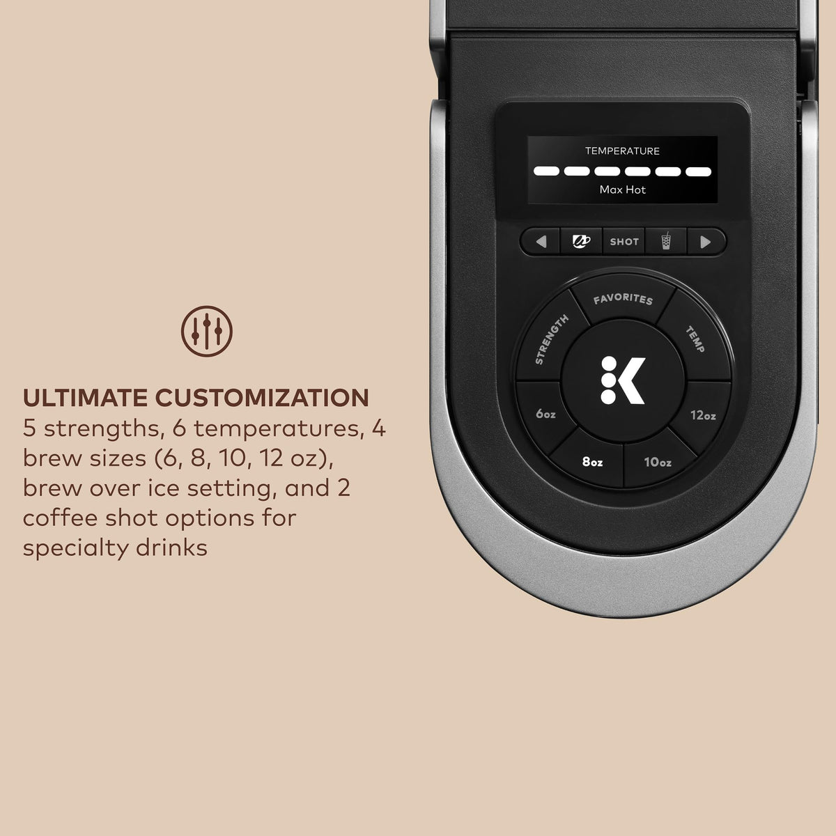 Single Serve Coffee Maker with Built-In Frother, 6 Brew Sizes, Black T2899