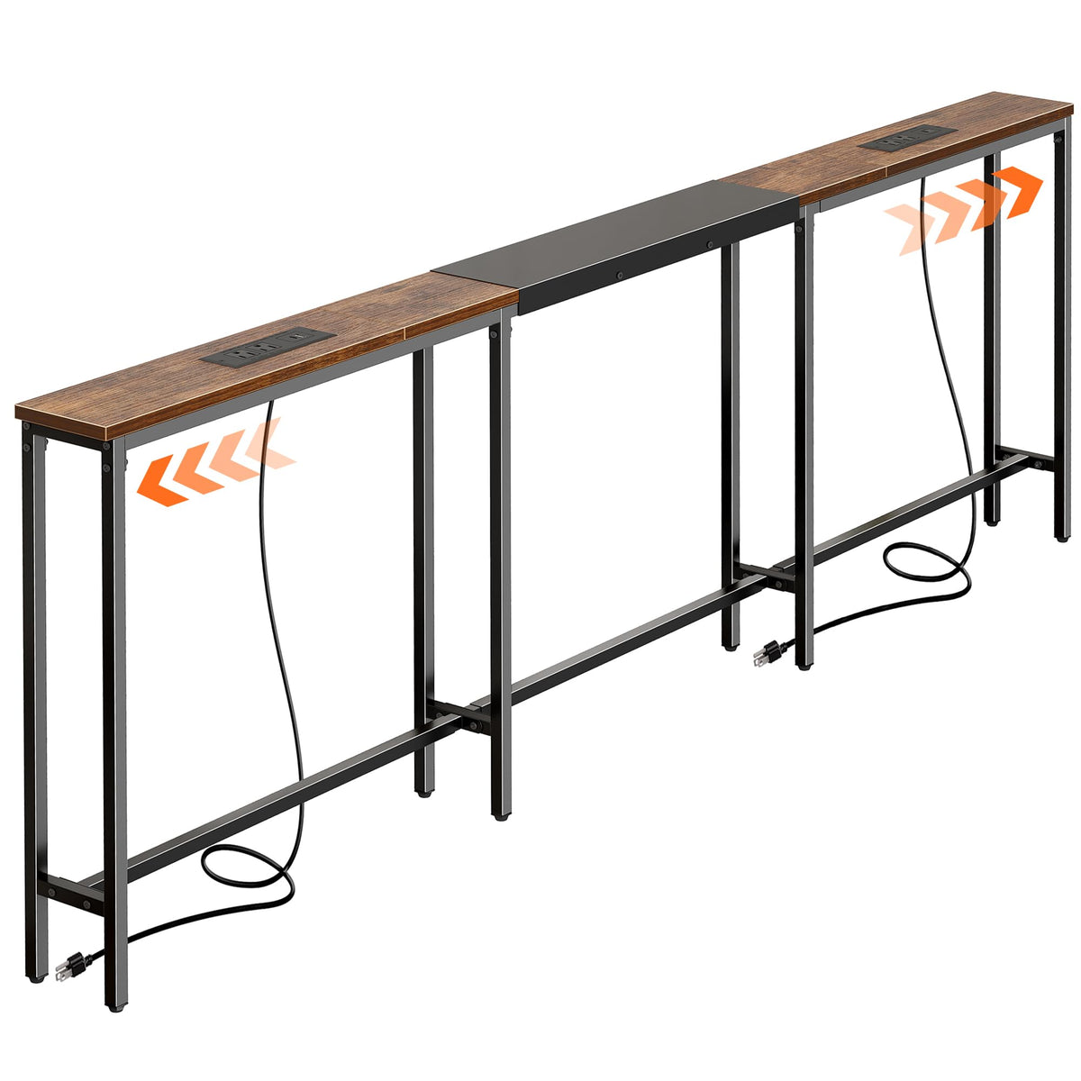 Narrow Sofa Table with 2 Power Outlets and USB-C Port N512