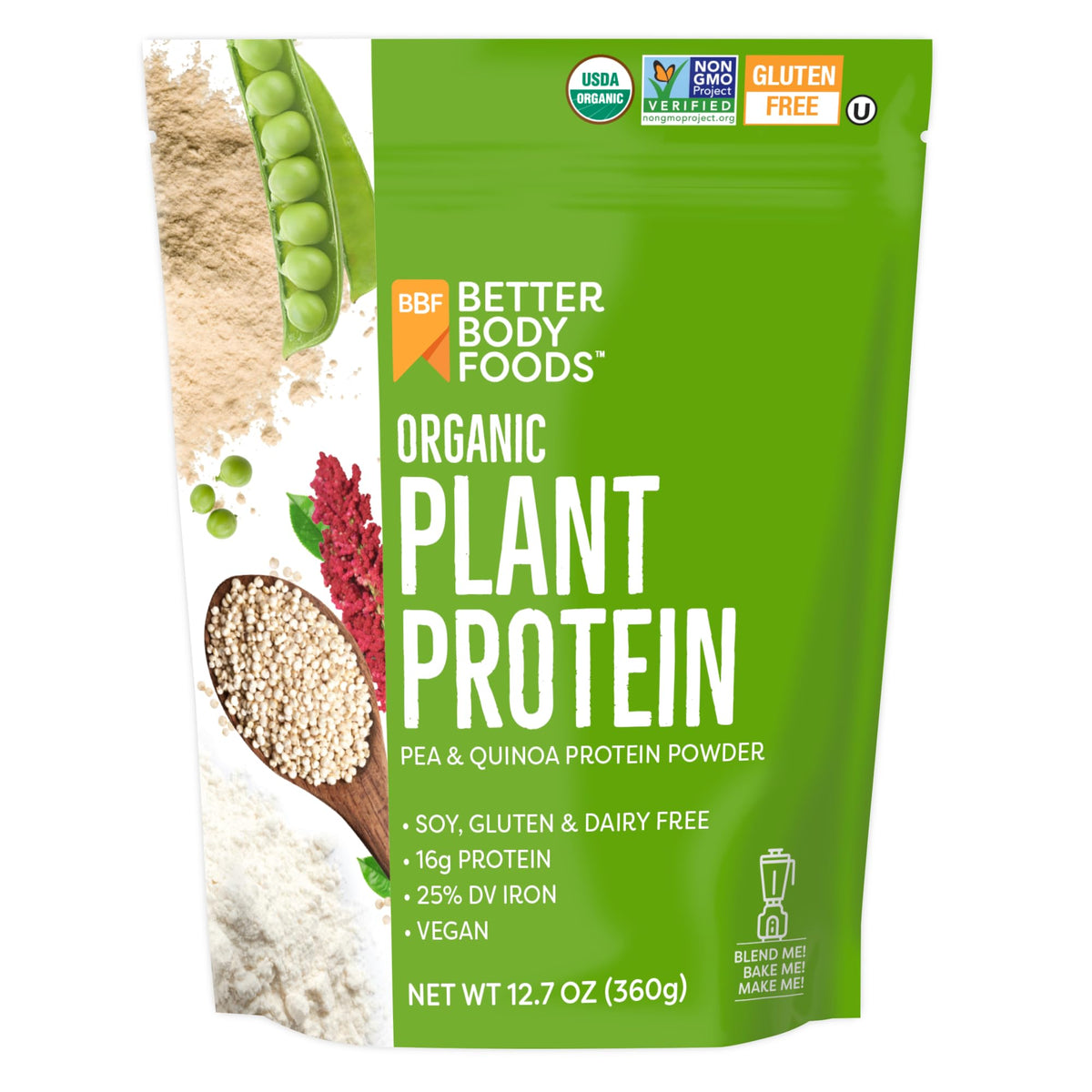 Organic Plant Protein Powder 12.7 Oz Unflavored Isolate Z921781