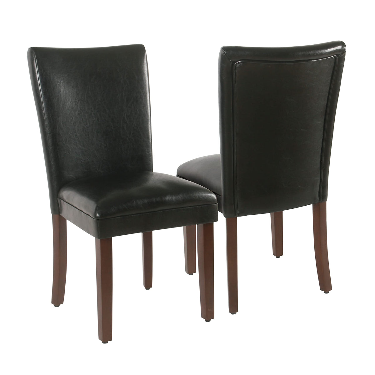 Black Faux Leather Upholstered Dining Chair Set of 2 K347