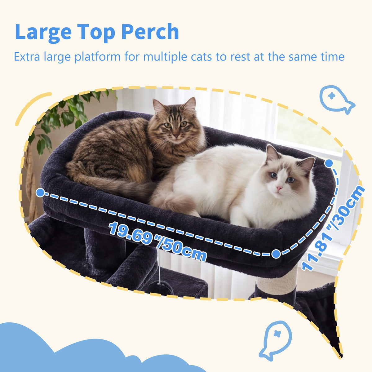 71-Inch-Tall Cat Tree with 2 Perches X517732