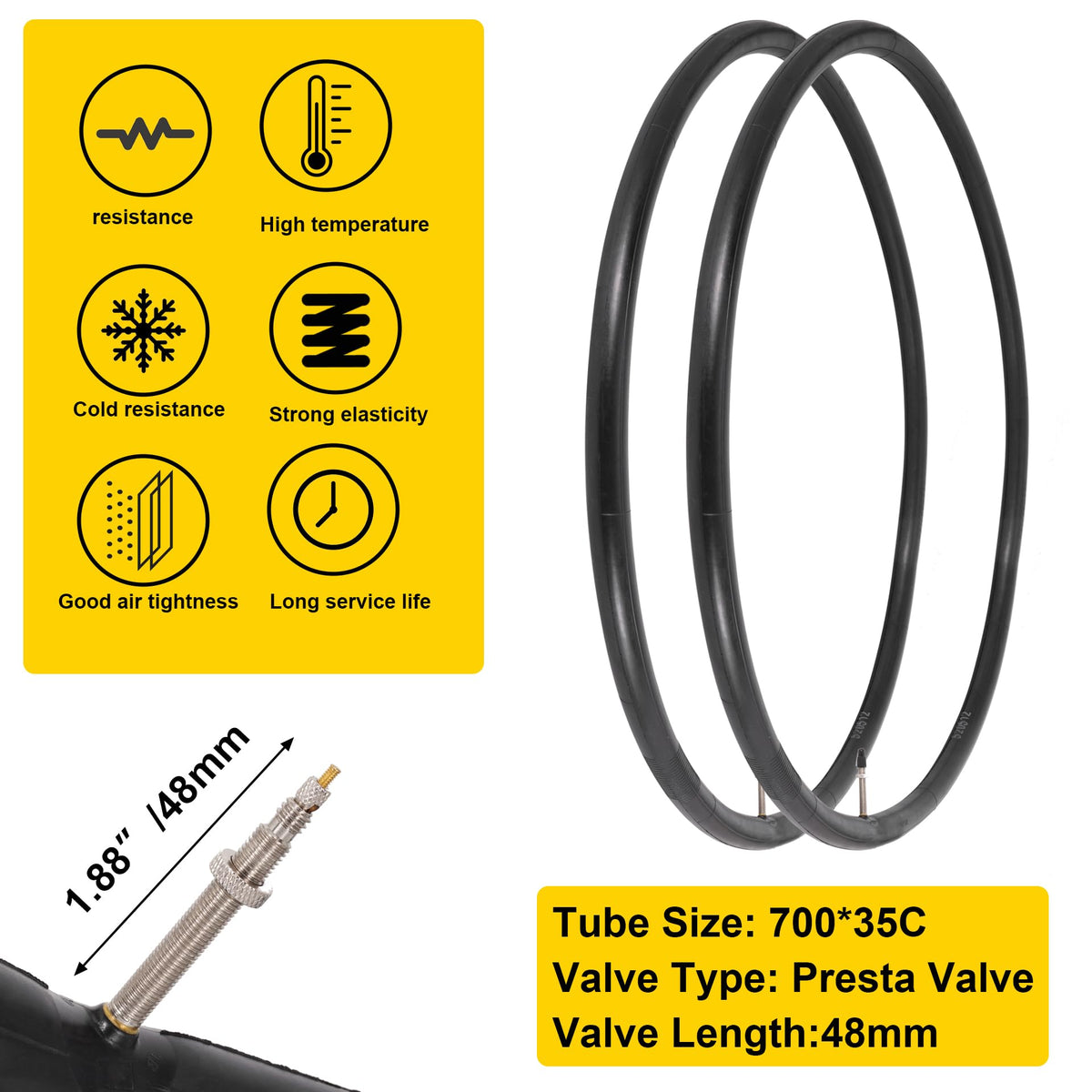 2 Pack 700C Foldable Bike Tires and Tubes Q82116