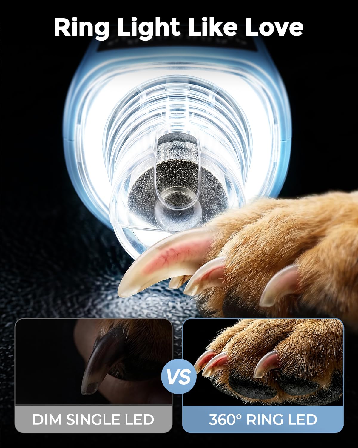 7-Speed Quiet Dog & Cat Nail Grinder with LED Q46707