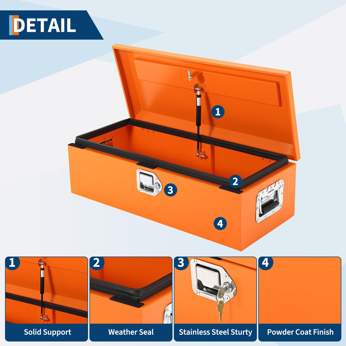 Heavy Duty Lockable Steel & Aluminum Truck Bed Tool Box S32271