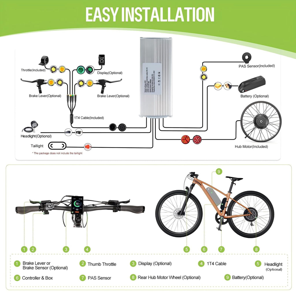 1000W Rear Hub Motor Fat Tire Ebike Conversion Kit S807241