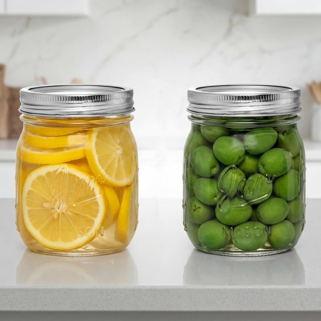 12 Pack 16 Oz Wide Mouth Glass Mason Jars F346