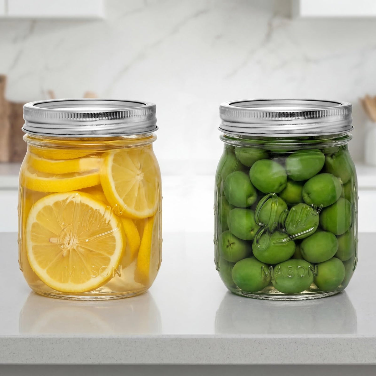 12 Pack 16 Oz Wide Mouth Glass Mason Jars F346