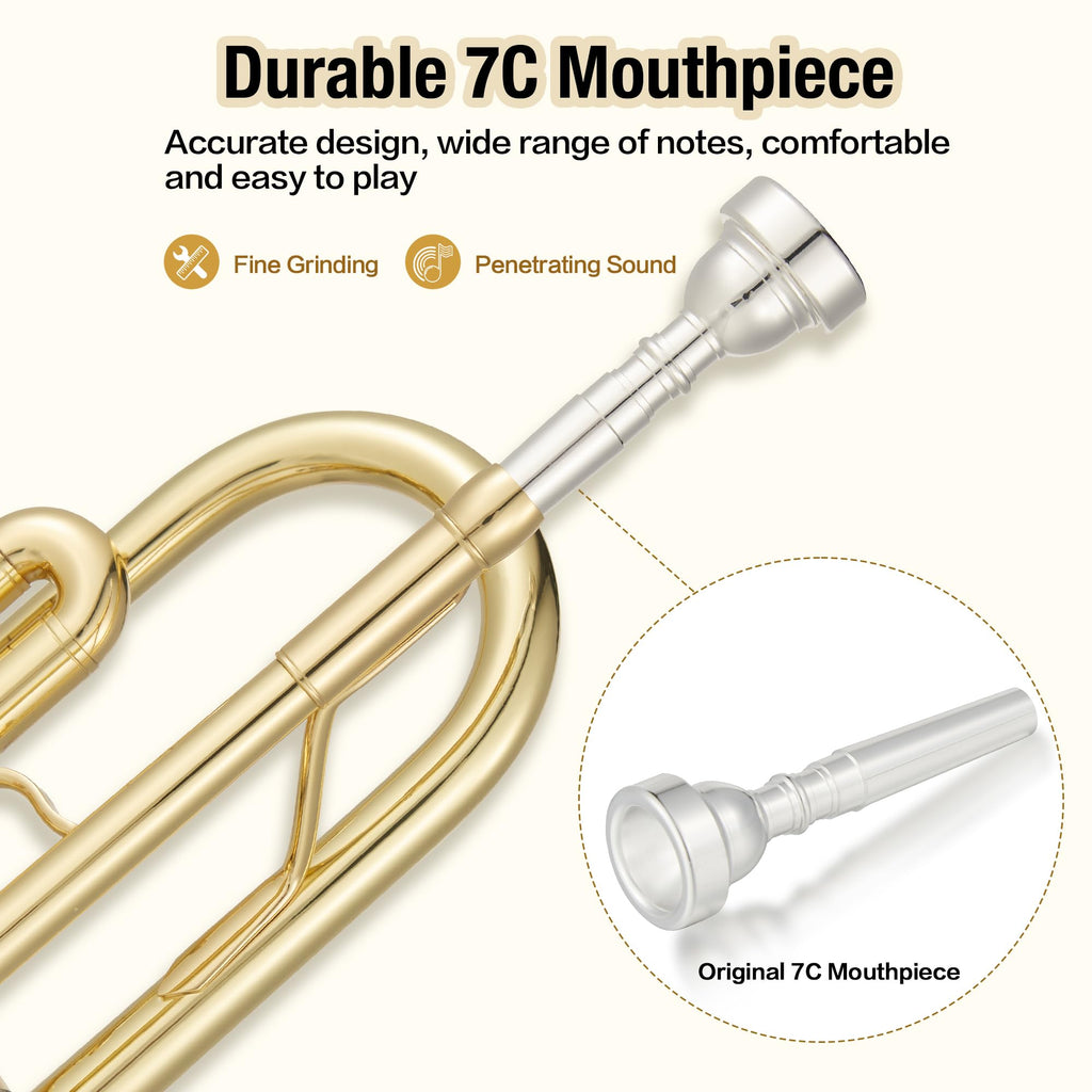 Bb Trumpet with Case Mouthpiece Gloves Cleaning Kit and Polish Cloth M277918