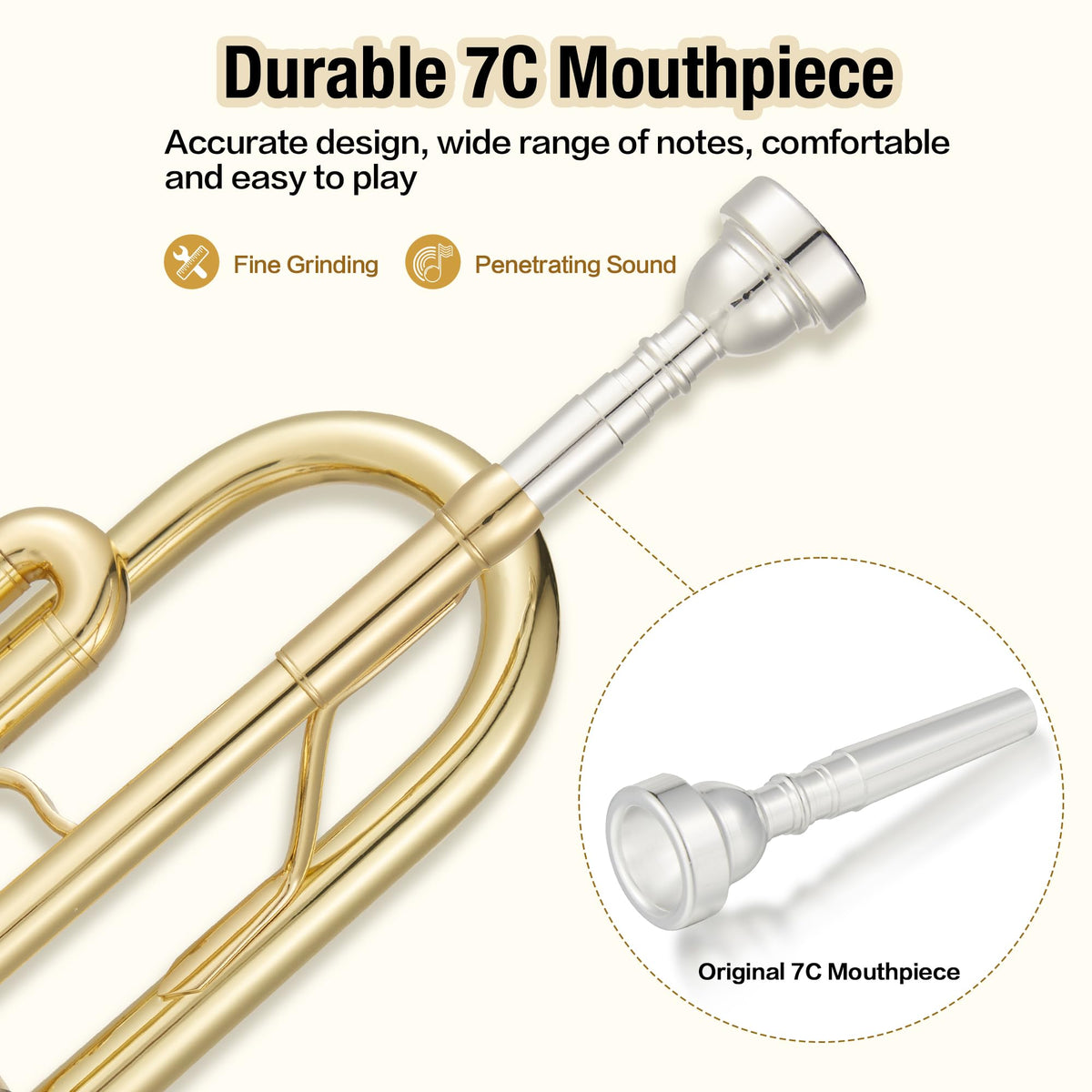 Bb Trumpet with Case Mouthpiece Gloves Cleaning Kit and Polish Cloth M277918