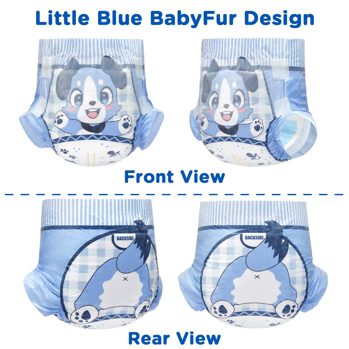 Adjustable Hook-and-Loop Fastener Closure Adult Printed Cloth Back Diaper 10 Pieces Medium 28"-38" S938346