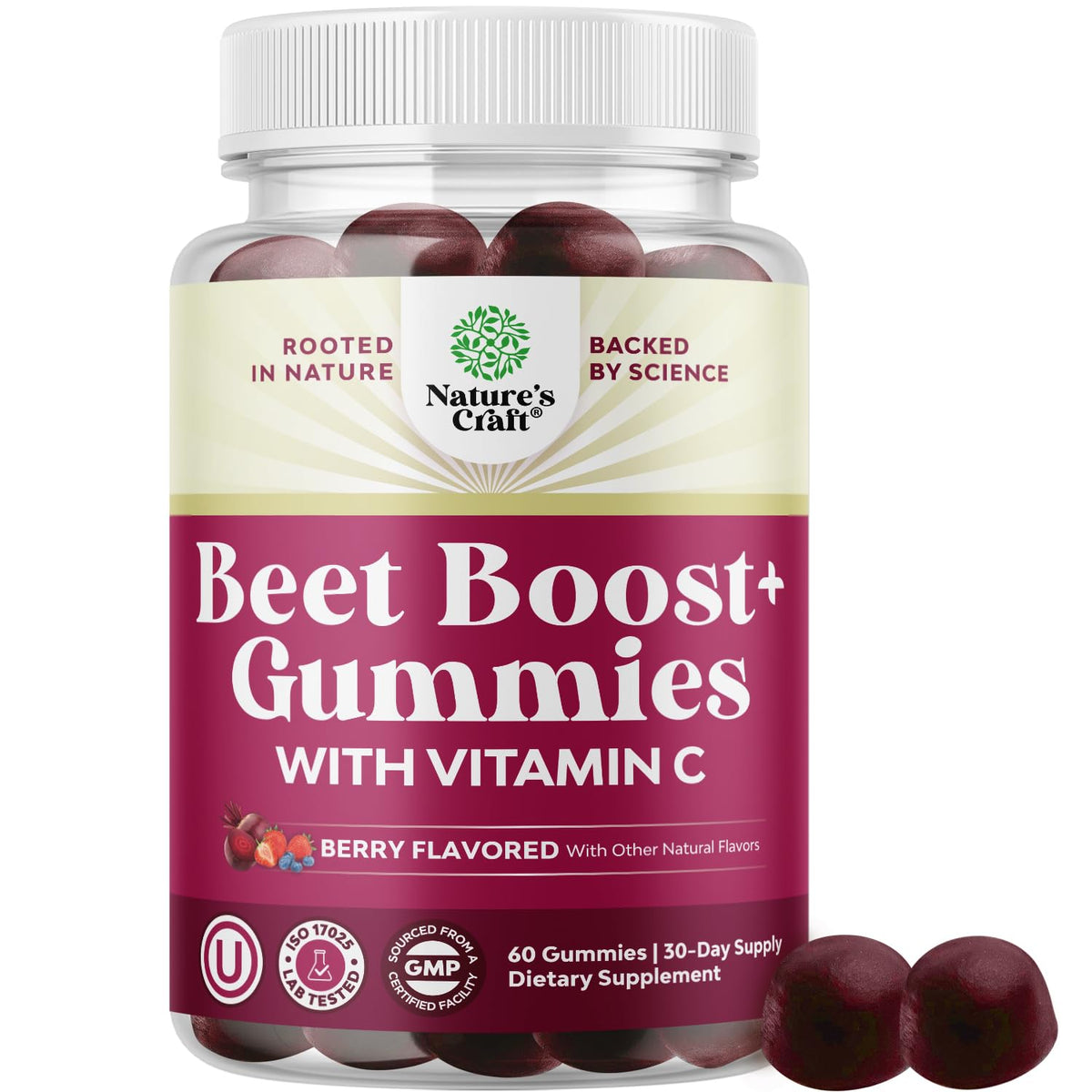 Beet Root Gummies with Vitamin C 60 Ct M282
