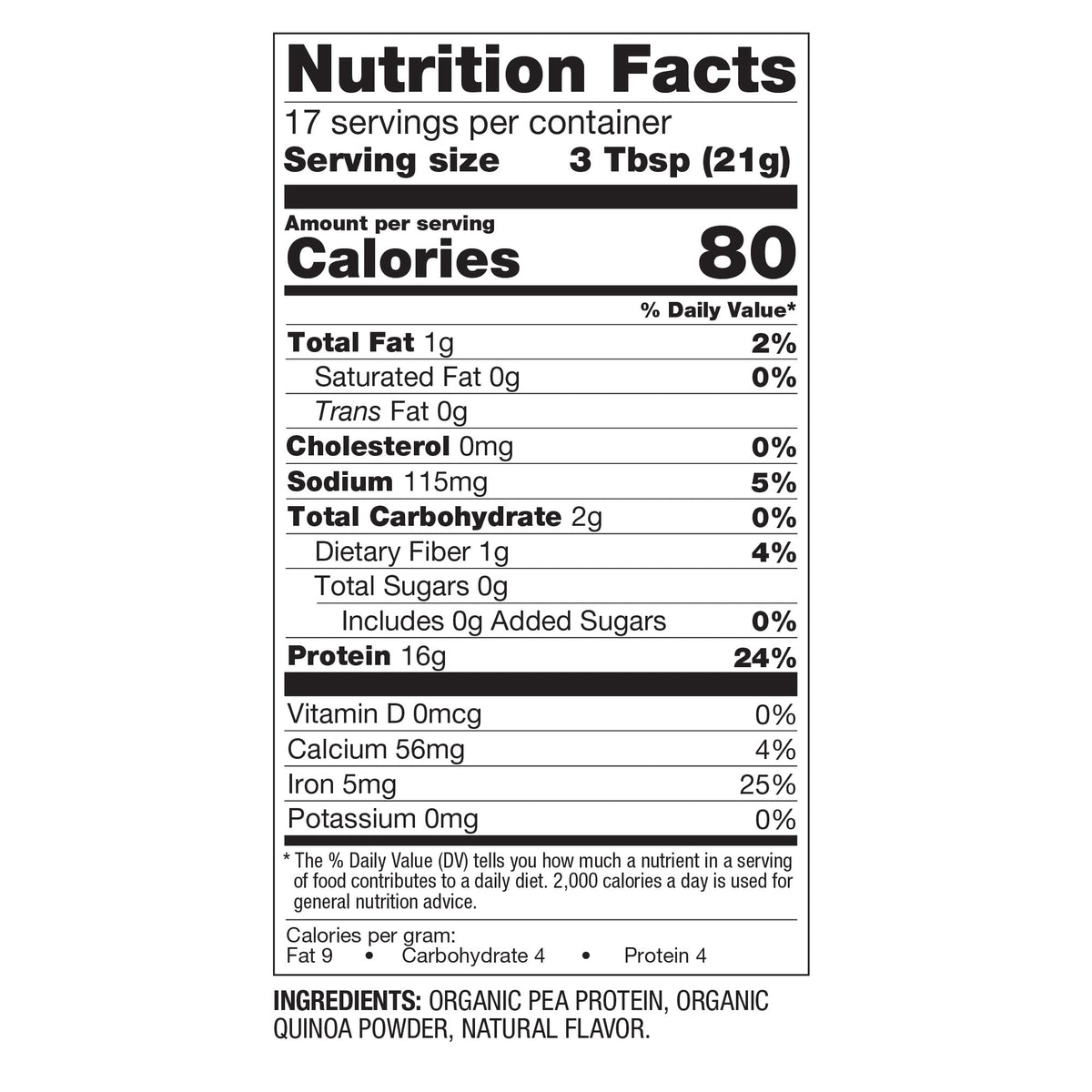 Organic Plant Protein Powder 12.7 Oz Unflavored Isolate Z921781