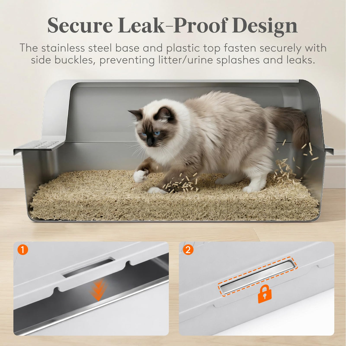 XL Stainless Steel Cat Litter Box S812681