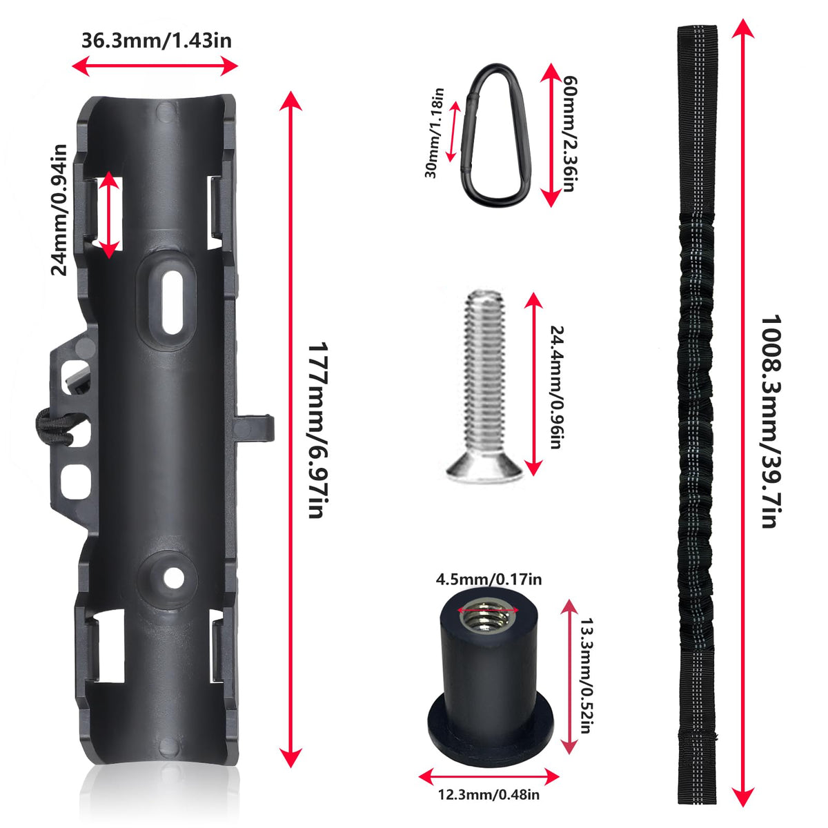 2PCS Kayak Paddle Holder with Leashes & Locking Kits M6000