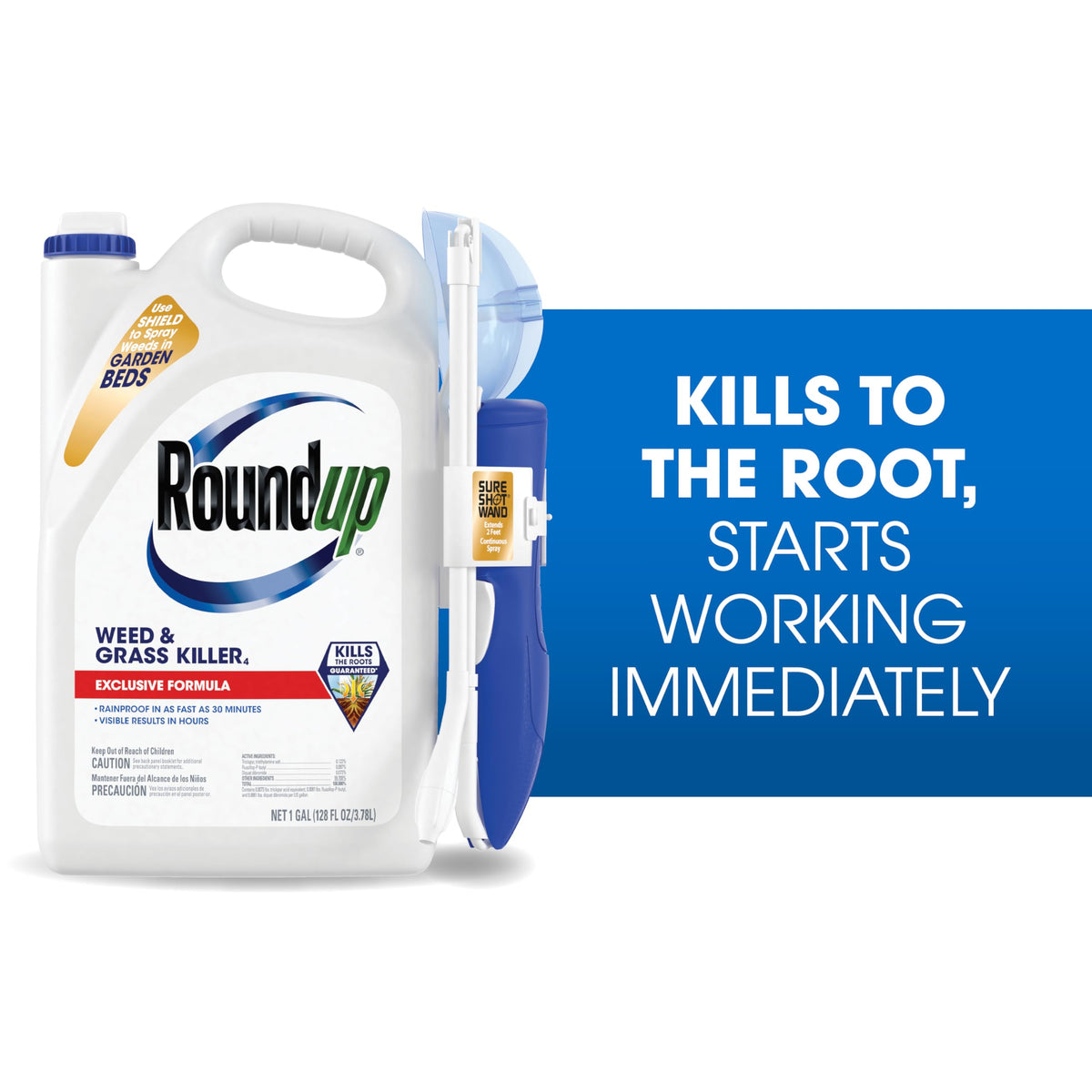 Roundup Weed & Grass Killer₄ with Sure Shot Wand, 1 gal. M910